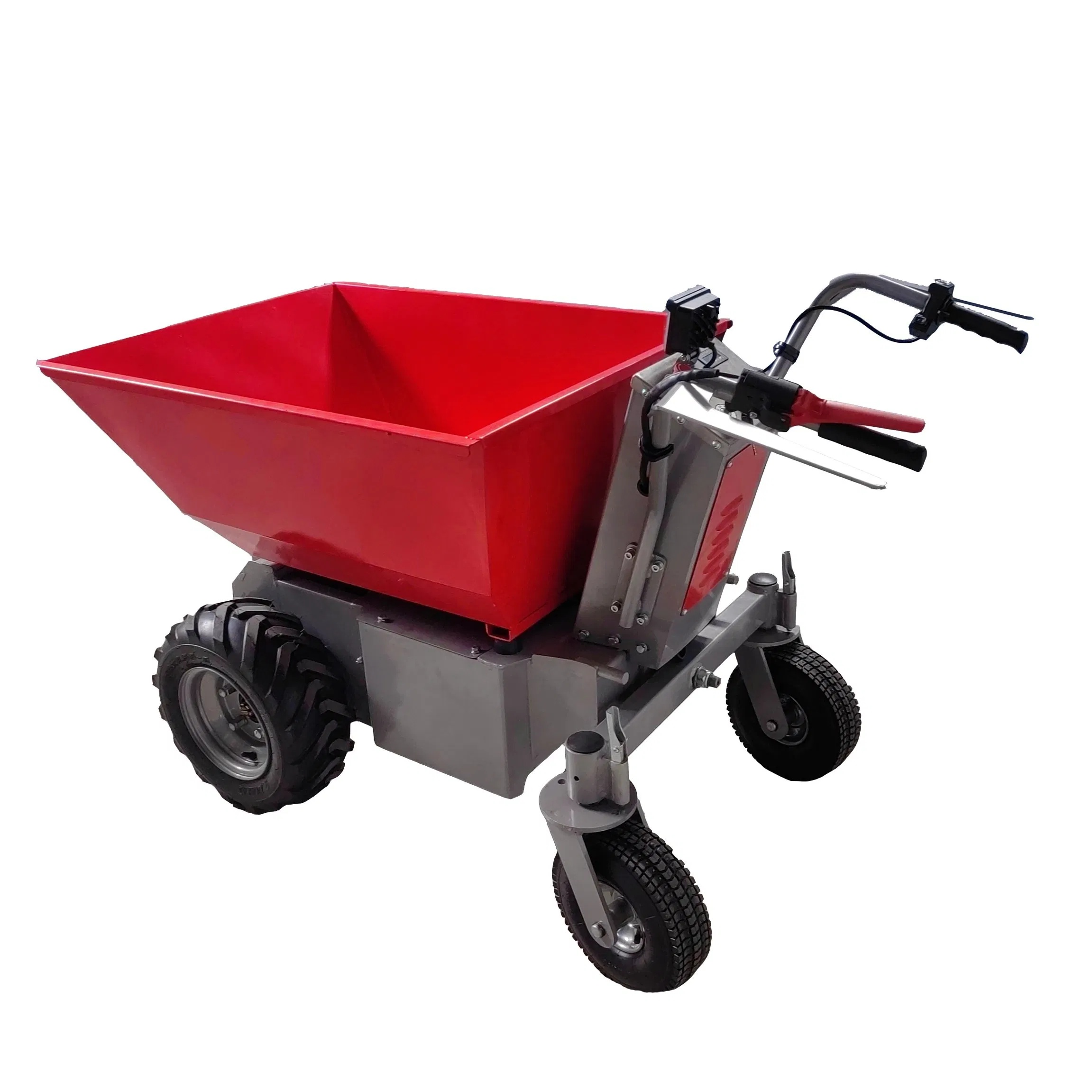 Light Weight Portable Nt-E500h 1000W Motor 500kg Load Capacity Hydraulic Discharge 48V 32ah Power Electric Tipping Barrow