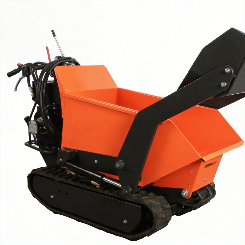 Heavy-Dutymini Loader 300kg500kgs Loading Capacity Hydraulic Tracked Dumper Hydraulic Mini Dumper Pump Core Engine Mini Skid Steer Dumper Heavy Load Mini Dumper