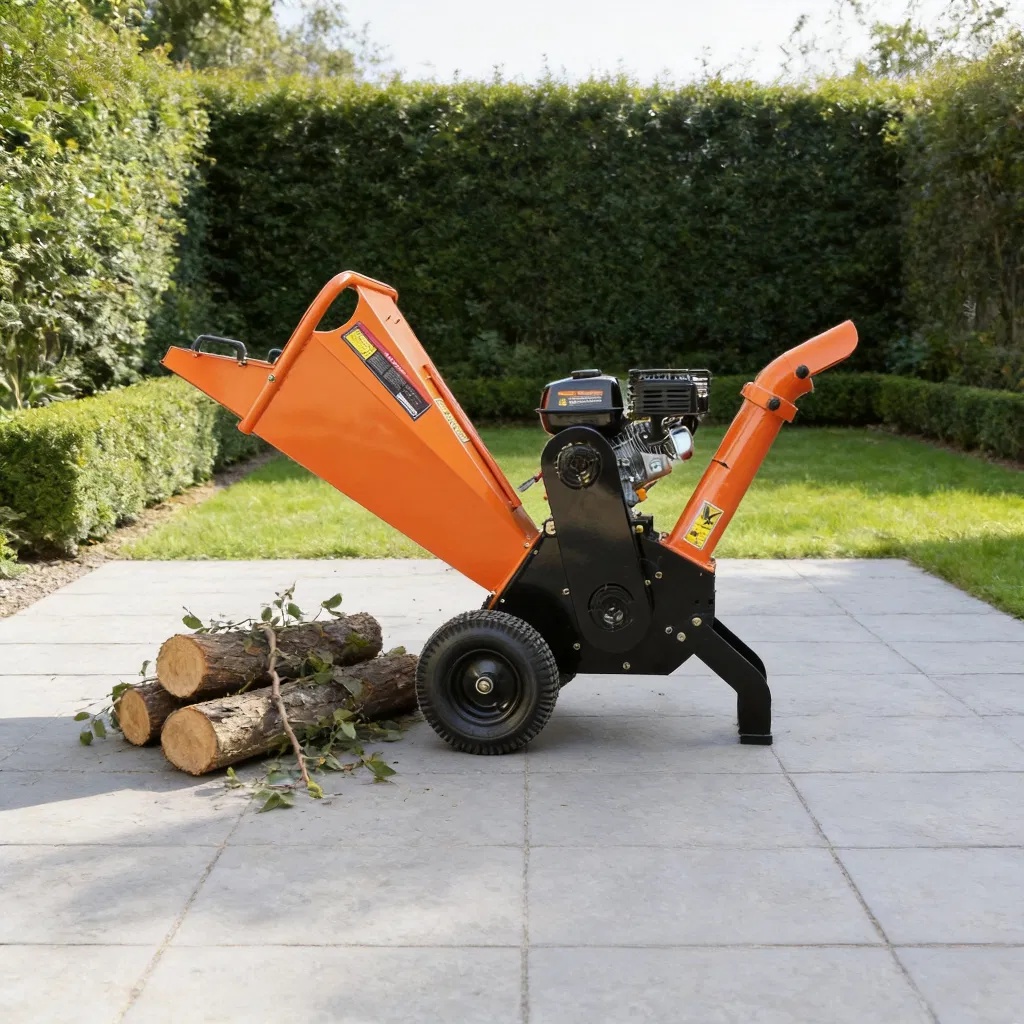 Versatile gasoline Powered Wood Chipper Sharp Blades, Strong Torque, Excellent Chip Quality