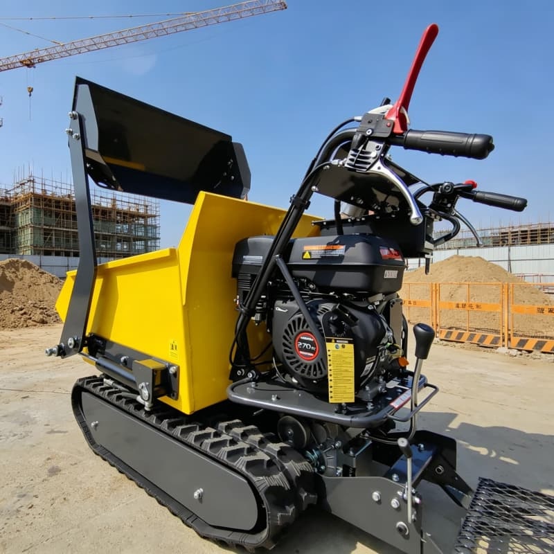 Heavy-Dutymini Loader 300kg500kgs Loading Capacity Hydraulic Tracked Dumper Hydraulic Mini Dumper Pump Core Engine Mini Skid Steer Dumper Heavy Load Mini Dumper