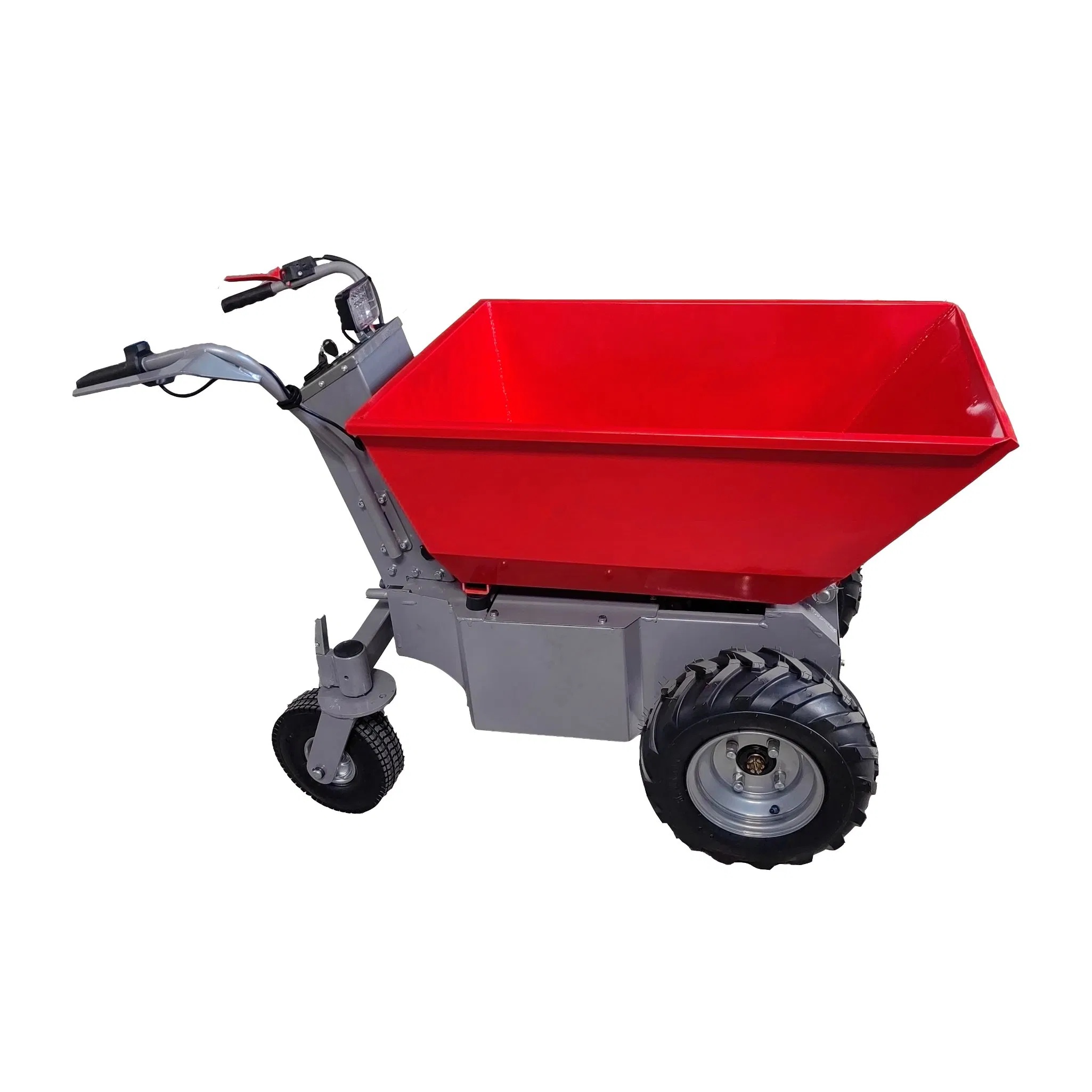 Light Weight Portable Nt-E500h 1000W Motor 500kg Load Capacity Hydraulic Discharge 48V 32ah Power Electric Tipping Barrow