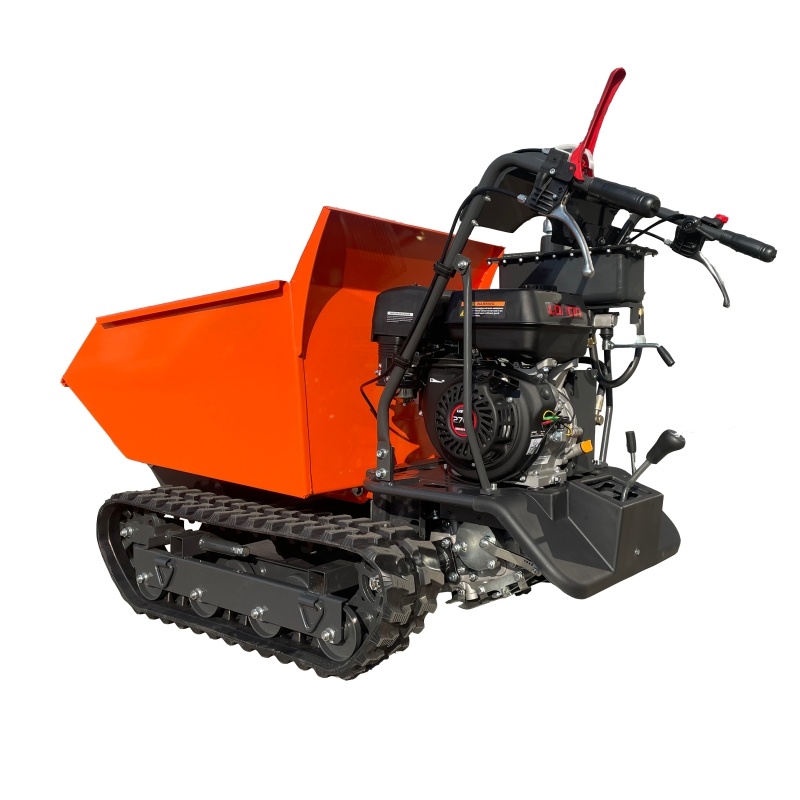 500kg Hydraulic Mini Crawler Dumper, All-Terrain Gasoline Mini Dumper with 6f+2r, Versatile for Construction, Farm, Orchard & Landscaping