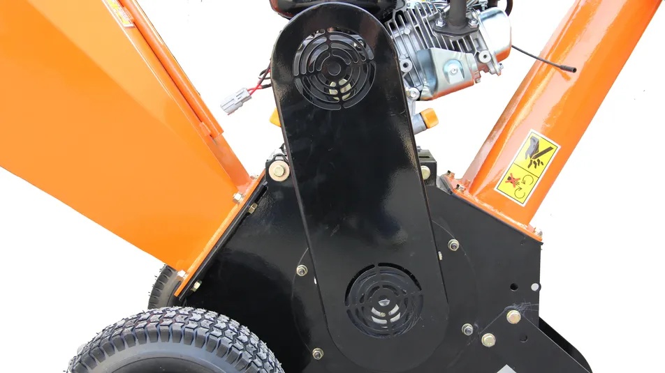 6.5HP 196cc Gasoline Wood Chipper Machine Nt-Wm100 100mm Chipping Capacity Drum Type Branch Shredder with Emergency Stop for Garden Forest Landscaping
