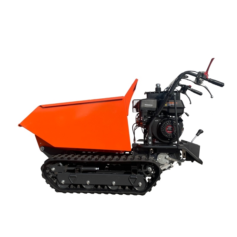 500kg Hydraulic Mini Crawler Dumper, All-Terrain Gasoline Mini Dumper with 6f+2r, Versatile for Construction, Farm, Orchard & Landscaping