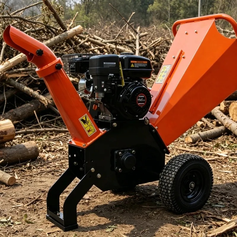 Versatile gasoline Powered Wood Chipper Sharp Blades, Strong Torque, Excellent Chip Quality