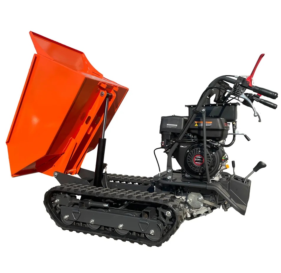 500kg Hydraulic Mini Crawler Dumper, All-Terrain Gasoline Mini Dumper with 6f+2r, Versatile for Construction, Farm, Orchard & Landscaping