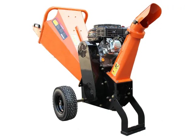 6.5HP 196cc Gasoline Wood Chipper Machine Nt-Wm100 100mm Chipping Capacity Drum Type Branch Shredder with Emergency Stop for Garden Forest Landscaping