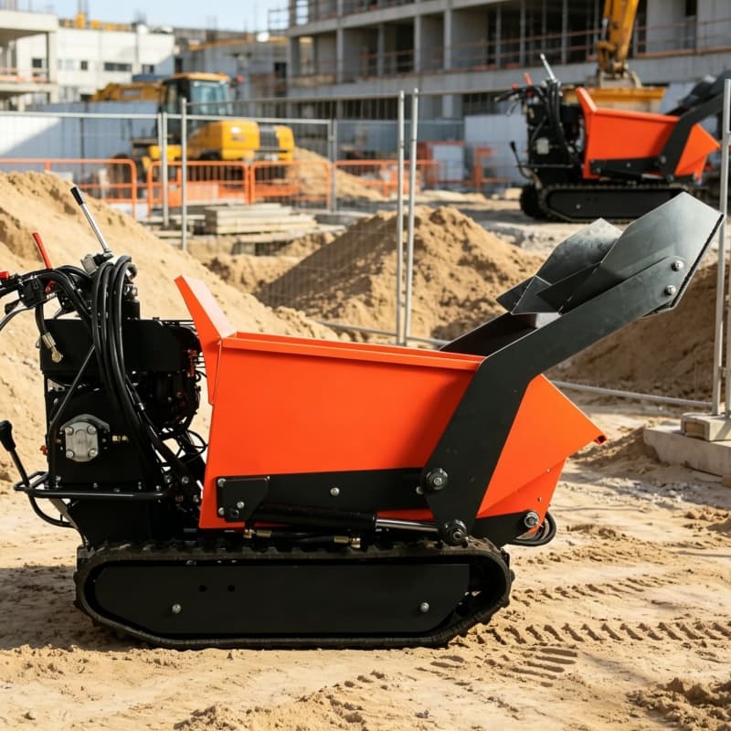 Heavy-Dutymini Loader 300kg500kgs Loading Capacity Hydraulic Tracked Dumper Hydraulic Mini Dumper Pump Core Engine Mini Skid Steer Dumper Heavy Load Mini Dumper