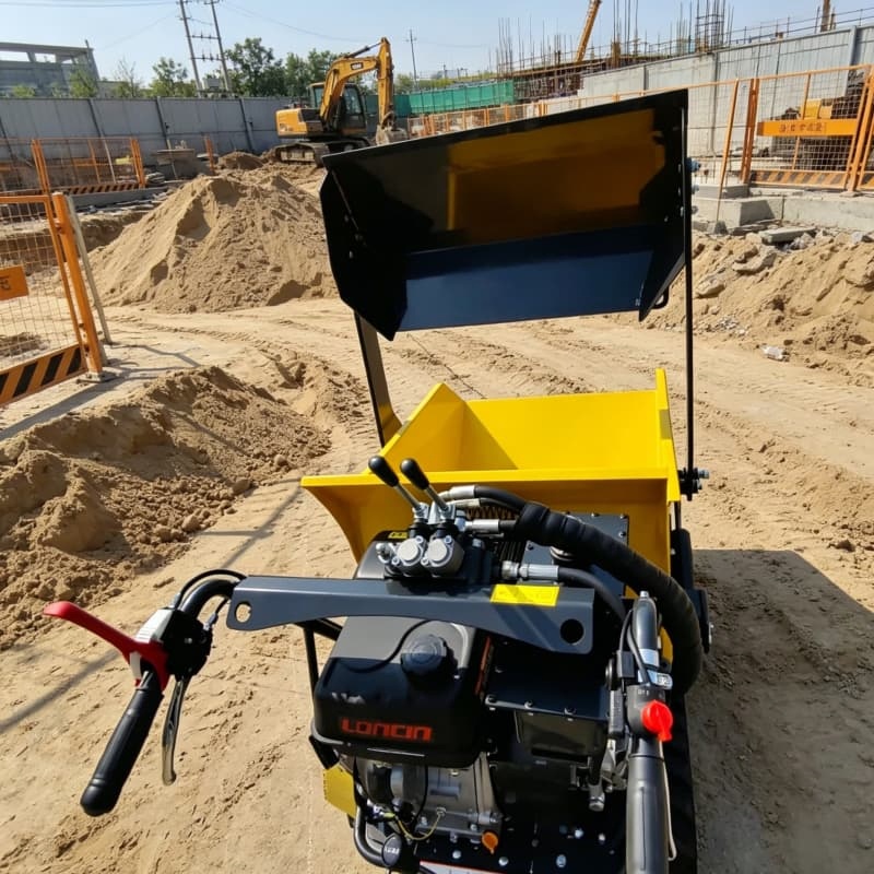Heavy-Dutymini Loader 300kg500kgs Loading Capacity Hydraulic Tracked Dumper Hydraulic Mini Dumper Pump Core Engine Mini Skid Steer Dumper Heavy Load Mini Dumper
