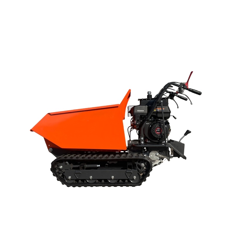 500kg Hydraulic Mini Crawler Dumper, All-Terrain Gasoline Mini Dumper with 6f+2r, Versatile for Construction, Farm, Orchard & Landscaping