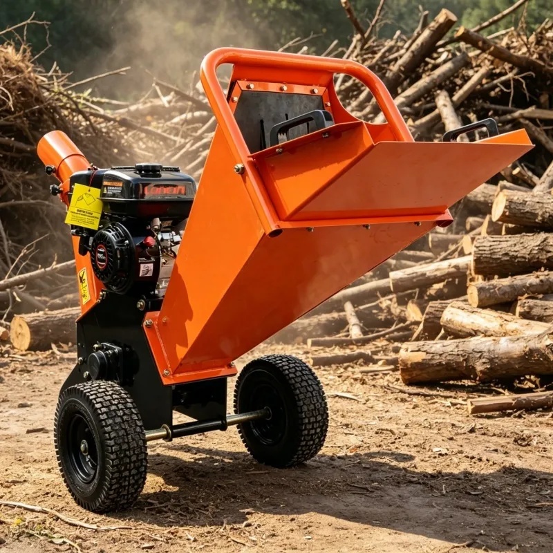 Versatile gasoline Powered Wood Chipper Sharp Blades, Strong Torque, Excellent Chip Quality