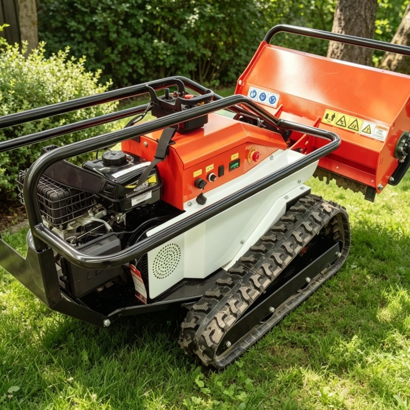 Remote Controlled Lawn Mower Professional GPS Flail Mower Tracked Grass Cutter Machine for Steep Slope Orchard Farm and Smart Agricultural Operations