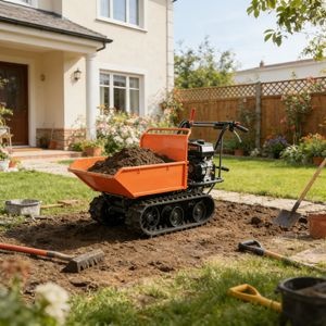 High Performance 196cc Gas Engine 300kg Loading Manual Tipping Compact Design All Terrain Crawler Chassis for Farming and Construction Motorized Mini Dumper