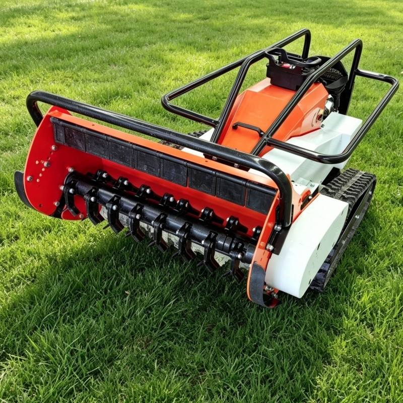 Remote Controlled Lawn Mower Professional GPS Flail Mower Tracked Grass Cutter Machine for Steep Slope Orchard Farm and Smart Agricultural Operations
