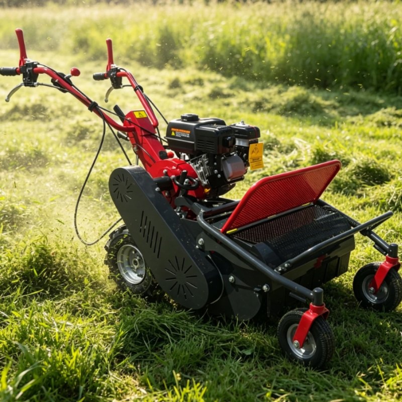 Rotary Disc Mower, Self-Propelled Gasoline Powered Mower for Forage Grass Cutting and Garden Use