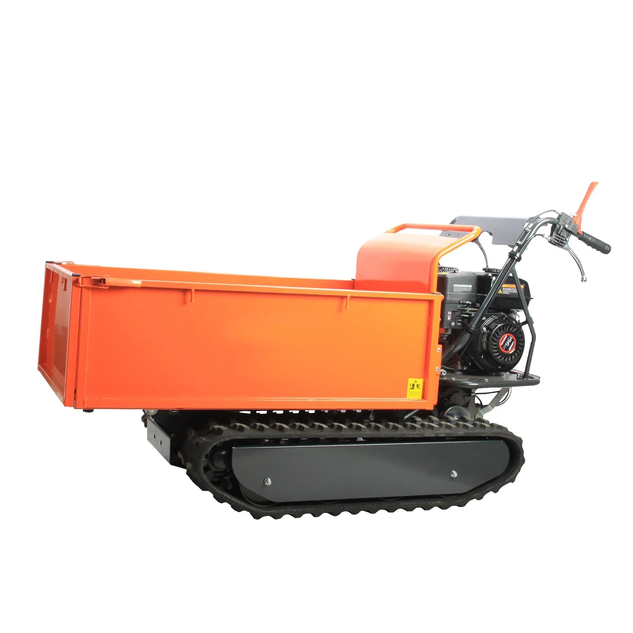 off Road Stability 6.5HP Gasoline Engine 500kg Capacity Manual Tipping Tracked Power Carrier for Muddy and Sandy Terrain Application All Terrain Dumper
