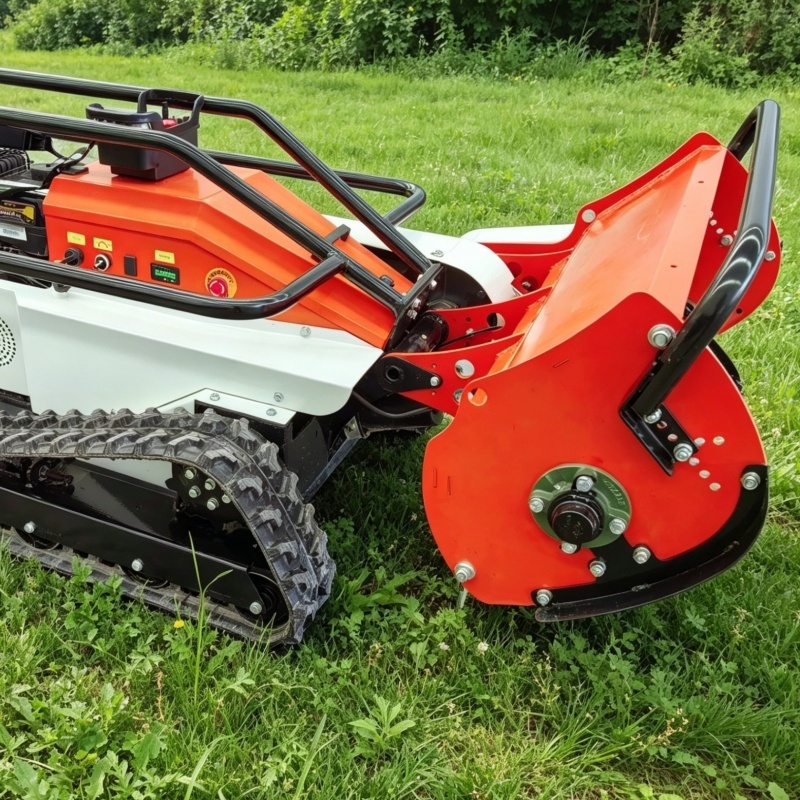 Remote Controlled Lawn Mower Professional GPS Flail Mower Tracked Grass Cutter Machine for Steep Slope Orchard Farm and Smart Agricultural Operations